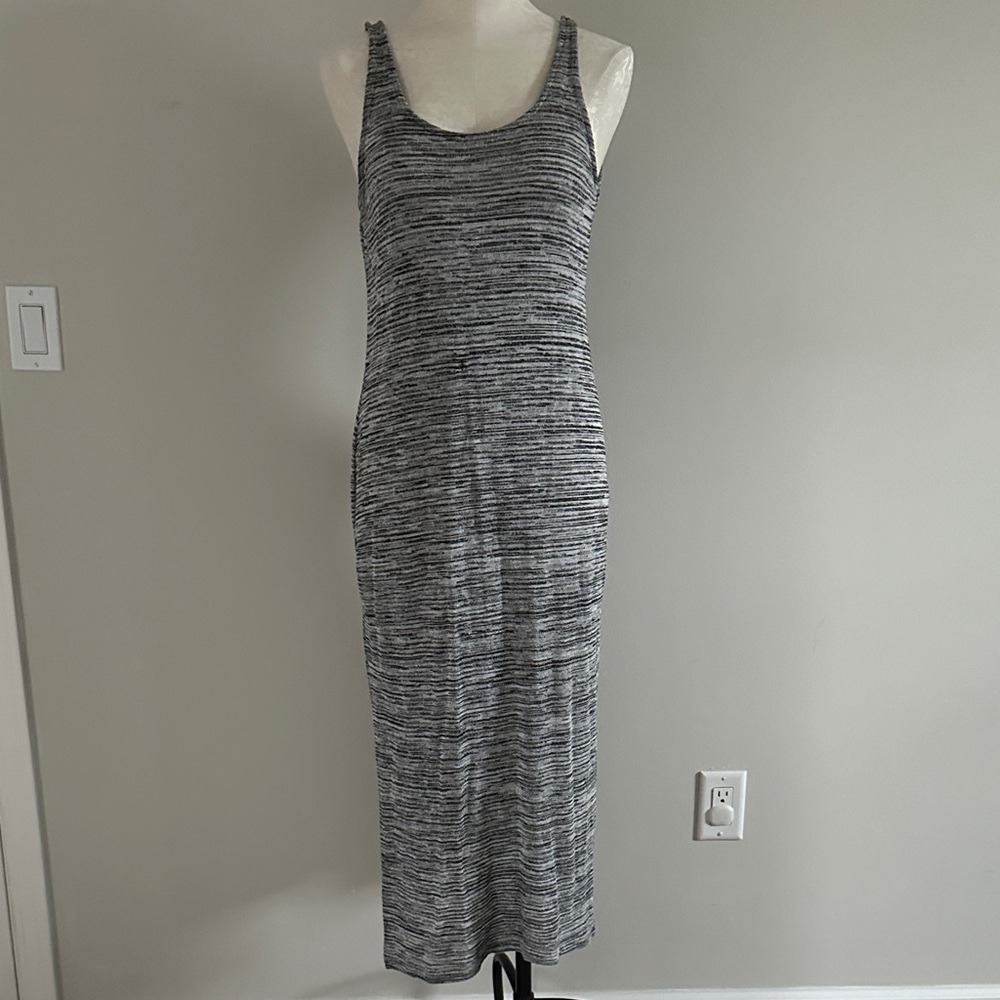 Sleeveless Gray Space-Dye Maxi Dress